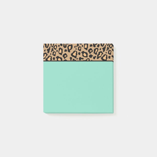 Notas Post-it® Small Turquoise Leopard Post, anota (Anverso)