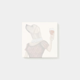 Notas Post-it® Snob de vino de Labrador amarillo