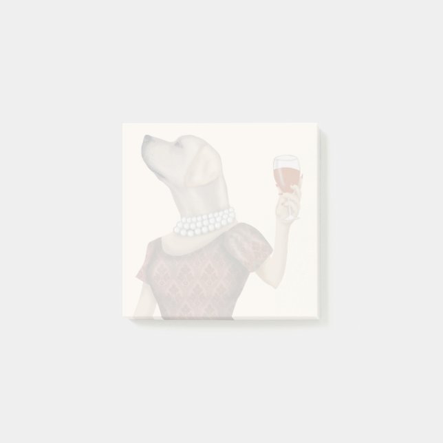 Notas Post-it® Snob de vino de Labrador amarillo (Anverso)