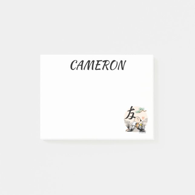 Notas Post-it® Snoopy, Charlie Brown y Woodstock - Amigo (Anverso)