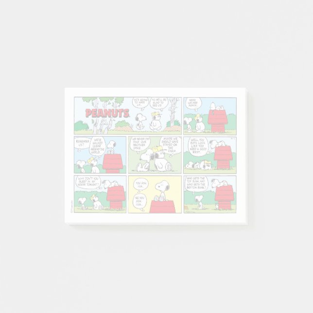 Notas Post-it® Snoopy y sus hermanos Andy & Olaf (Anverso)