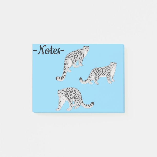 Notas Post-it® Snow Leopards (Anverso)