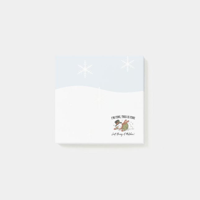 Notas Post-it® Snowman Post It Notes | Christmas Notes (Anverso)