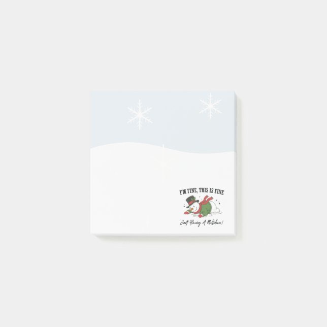 Notas Post-it® Snowman Post It Notes | I'm Fine (Anverso)