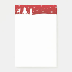 Notas Post-it® Snowman, reno de árbol de Navidad