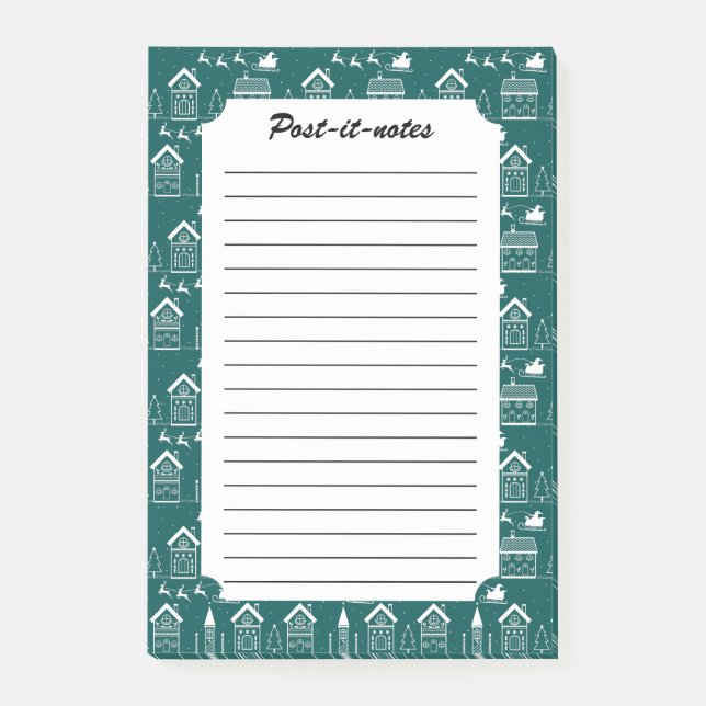 Notas Post-it® Snowy Nordic Christmas Village (Anverso)