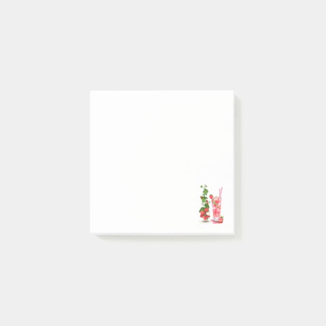 Notas Post-it® sobre la bebida de fresa (Anverso)