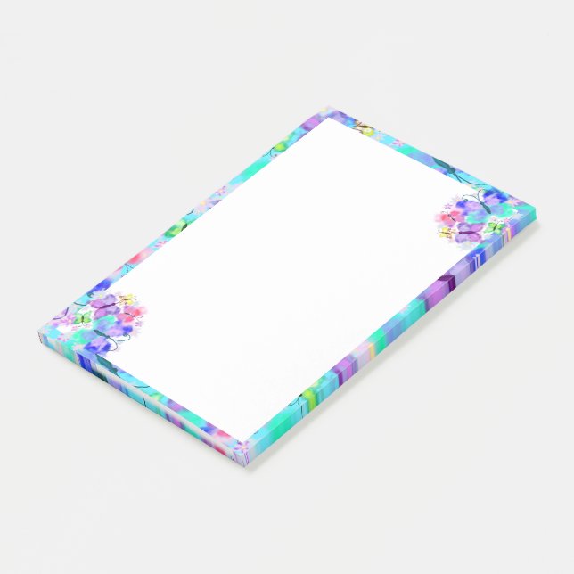 Notas Post-it® sobre la mariposa voladora colorida (En perspectiva)