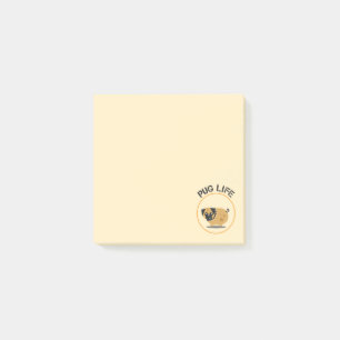 Notas Post-it® sobre la vida del perro de pug