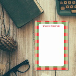 Notas Post-it sobre Red and Green Gingham Plaid
