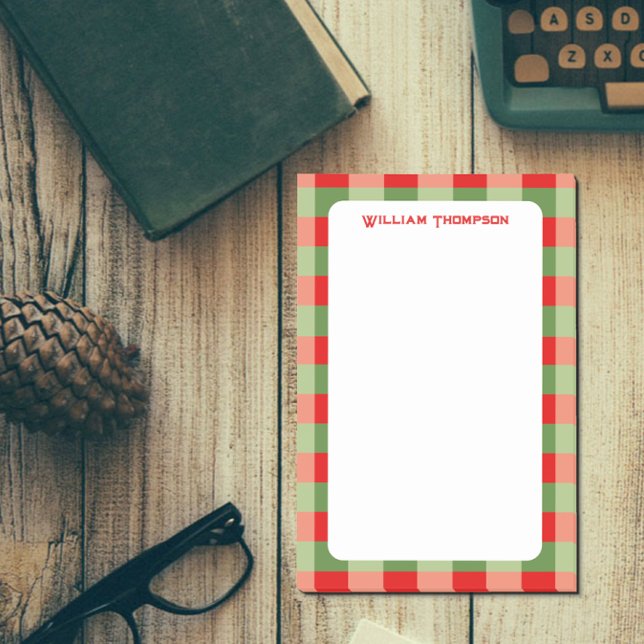Notas Post-it sobre Red and Green Gingham Plaid (Subido por el creador)