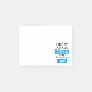 Notas Post-it® Sobreviviente de ataque cardíaco, luché y gané