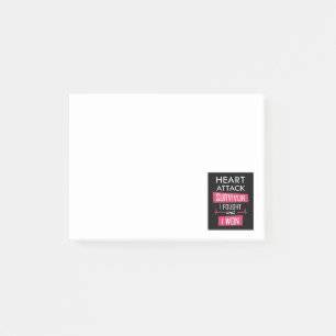 Notas Post-it® Sobreviviente de ataque cardíaco, luché y gané