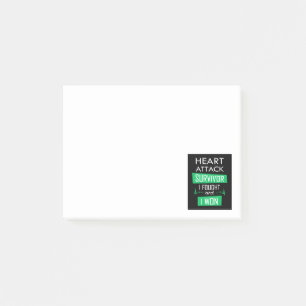 Notas Post-it® Sobreviviente de un ataque cardíaco, luché y gané