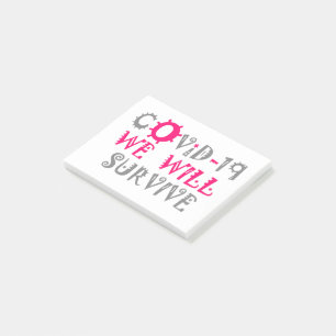 Notas Post-it® Sobreviviremos a COVID-19 - Fuerza y resiliencia