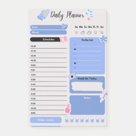 Notas Post-it® Soft Blue Daily Planner with Mood & Water Track