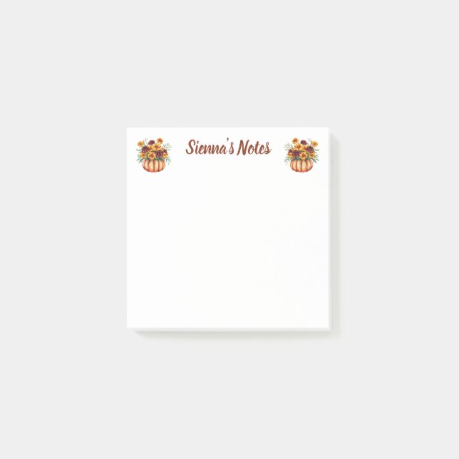 Notas Post-it® Soft Marigold Floral Name (Anverso)