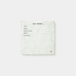 Notas Post-it® Soft Sage Green Simple Modern Monogram