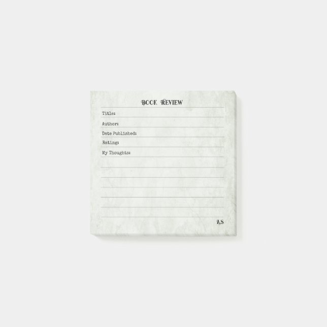 Notas Post-it® Soft Sage Green Simple Modern Monogram  (Anverso)