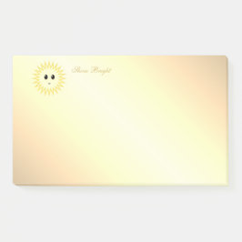 Notas Post-it® Sol feliz lindo en gradiente dorado