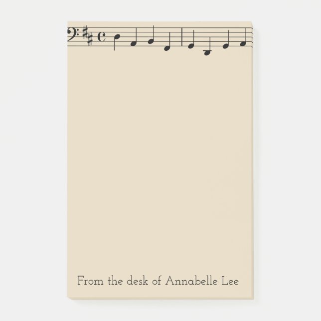 Notas Post-it® Sola barra de la música (Anverso)