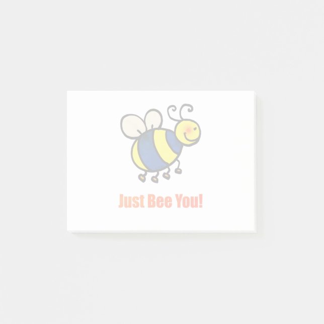 Notas Post-it® Sólo Abeja Feliz Personalizado Bee (Anverso)