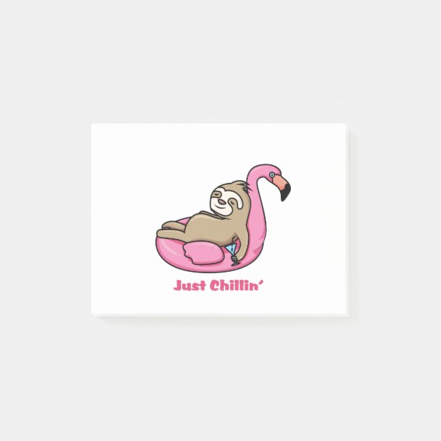 Notas Post-it® SÓLO CHILLIN' - Lazy Sloth y Pink Flamingo (Anverso)
