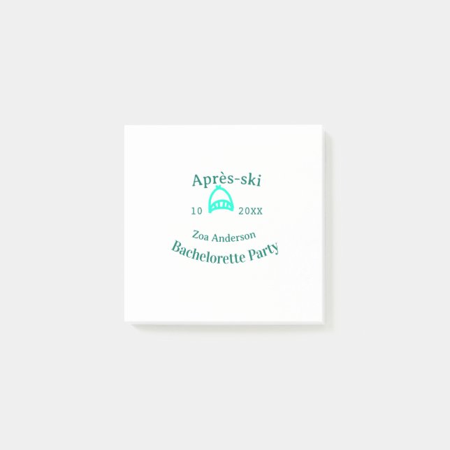 Notas Post-it® sombrero turquesa despedida de soltera Après-ski n (Anverso)