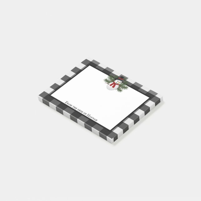 Notas Post-it® Sonriente Búfalo de Snowman personalizado (En perspectiva)