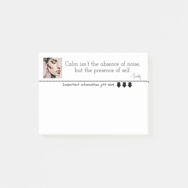 Notas Post-it® Soothing Pixel Portrait in neutral tones  (Anverso)