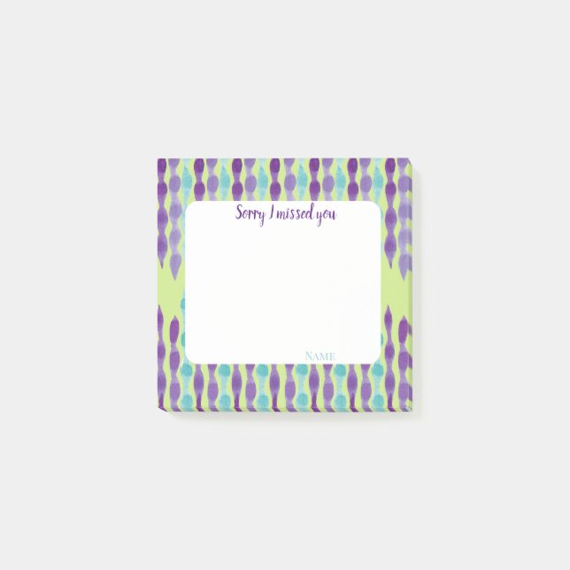 Notas Post-it® Sorry I missed you customize texts  (Anverso)