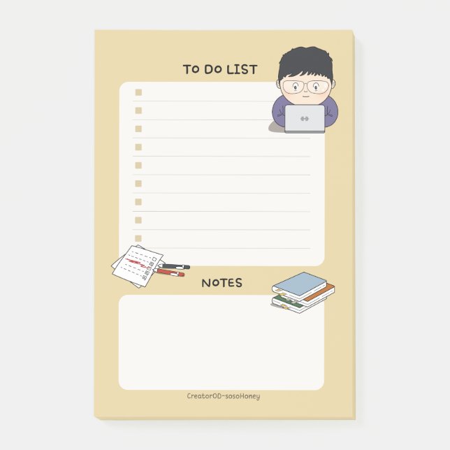 Notas Post-it® sosoHoney(51) Cosas que hacer (Anverso)