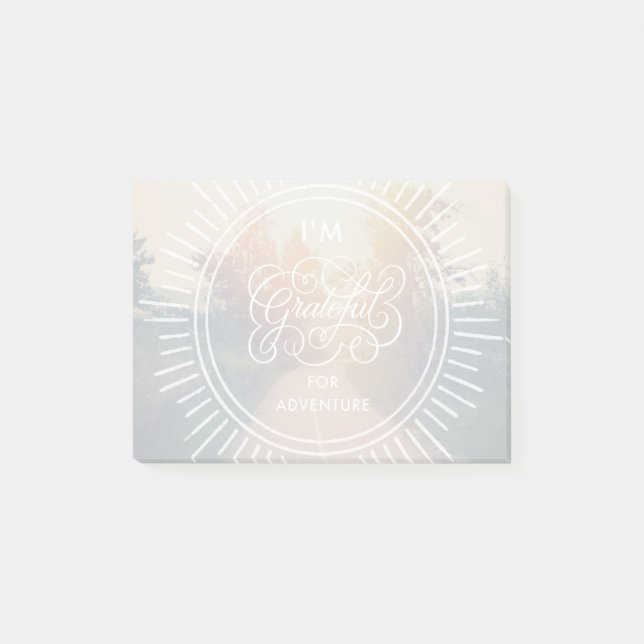 Notas Post-it® Soy agradecido para la aventura (Anverso)