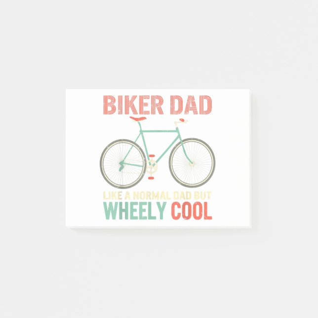 Notas Post-it® Soy Biker Dad Fathers Day Wheely Cooler Bicicleta (Anverso)
