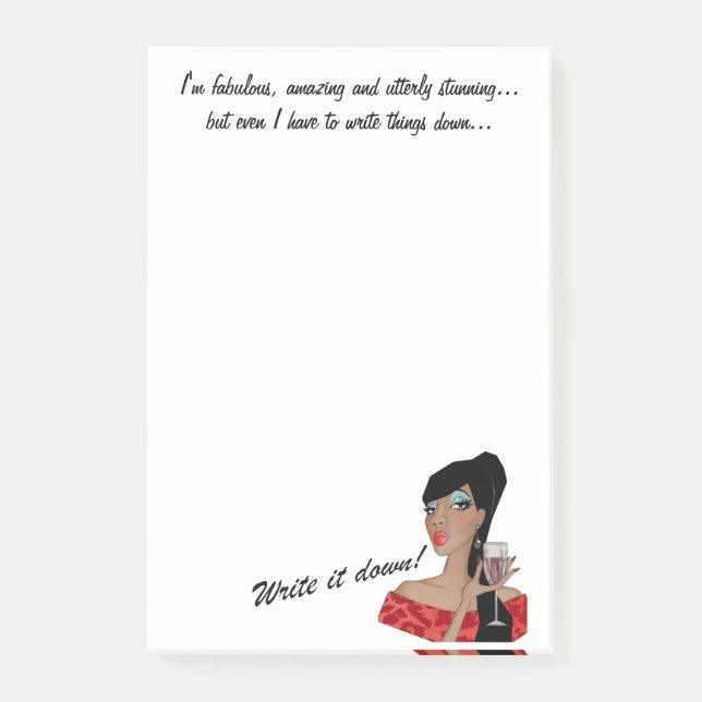 Notas Post-it® "Soy fabuloso, asombroso, asombroso..." DIVA Post- (Anverso)