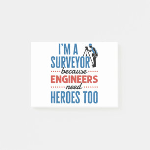 Notas Post-it® Soy un Topógrafo porque los ingenieros también n