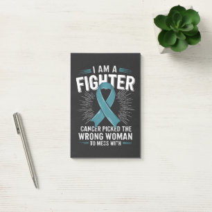 Notas Post-it® Soy una luchadora el cáncer eligió a la mujer equi