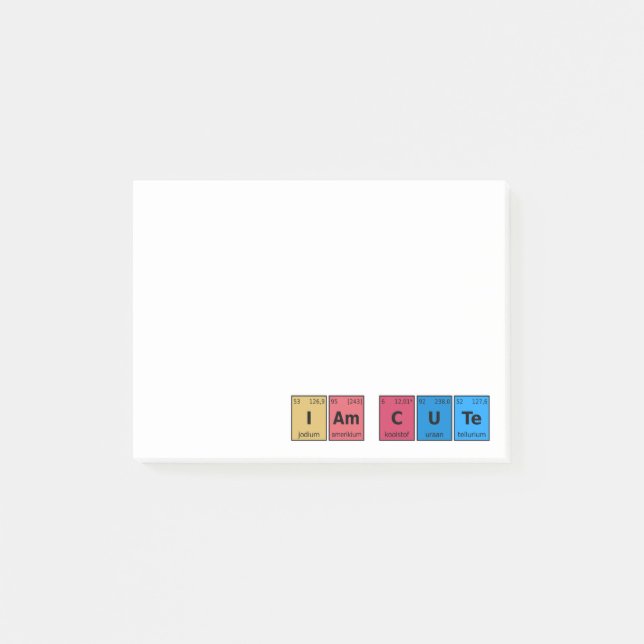 Notas Post-it® Soy una tabla periódica corta (Anverso)