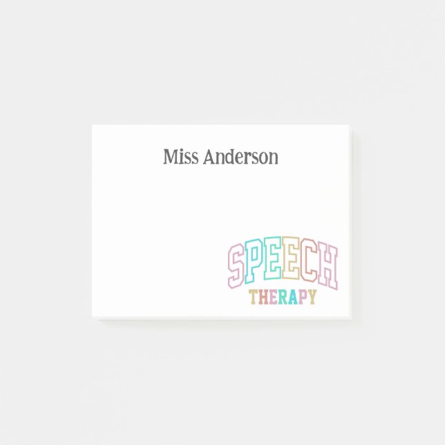 Notas Post-it® Speech Therapist Personalized Appreciation Gift (Anverso)