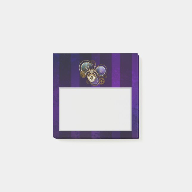 Notas Post-it® Spider Steampunk sobre fondo morado (Anverso)