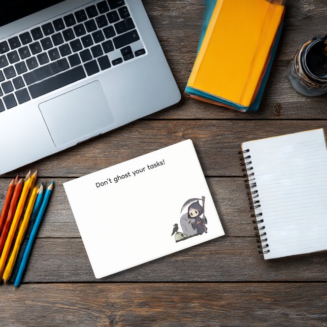 Notas Post-it® Spooky Grim Reaper Graveyard Crow Gothic Halloween (Subido por el creador)