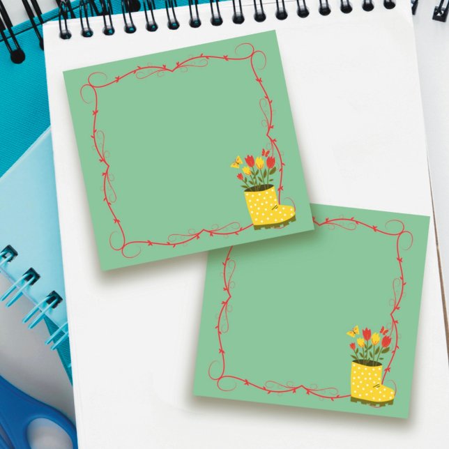 Notas Post-it® Spring Rain Boot, Tulip, Butterfly Post-It Notes (Subido por el creador)