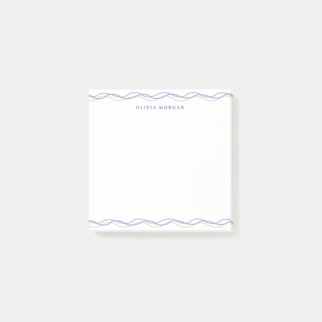 Notas Post-it® Square Elegant wavy border soft pastel (Anverso)