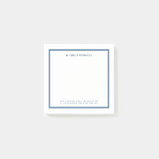 Notas Post-it® Square Professional Dusty Blue Border Stationery