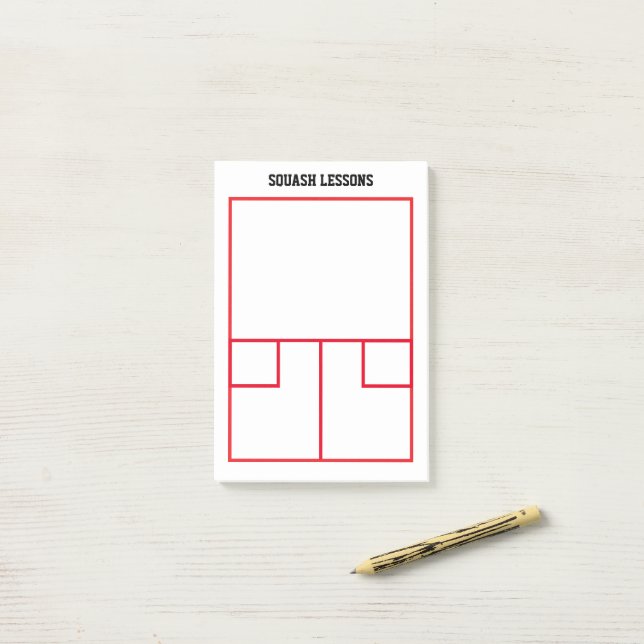 Notas Post-it® Squash court lines top view personalizado (Escritorio)
