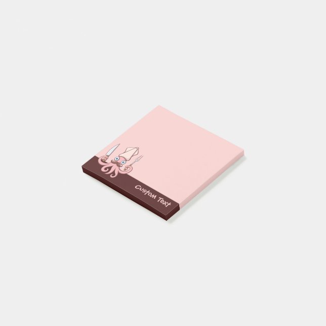 Notas Post-it® Squid Chef Personalizado (En perspectiva)