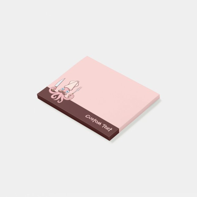 Notas Post-it® Squid Chef Personalizado (En perspectiva)