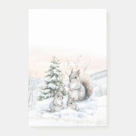 Notas Post-it® Squirrels in Winter Snow Post-It Notes