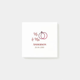Notas Post-it® Sr y Sra agregan nombre de familia fecha año favor