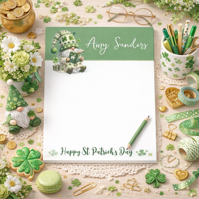 Notas Post-it® St. Patrick’s Day Gnome Notepad (Subido por el creador)